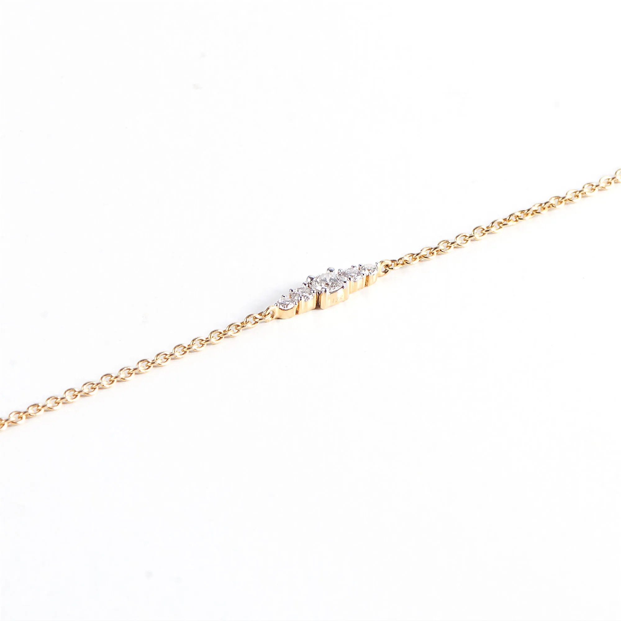Five 14K Gold Bracelet w. Diamonds