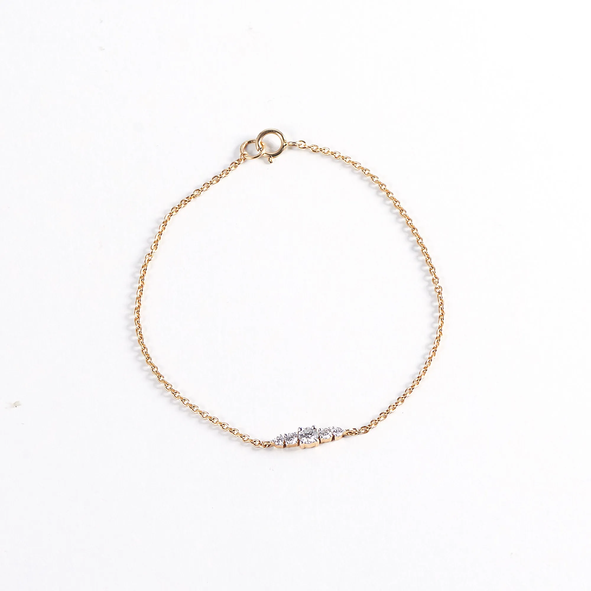 Five 14K Gold Bracelet w. Diamonds