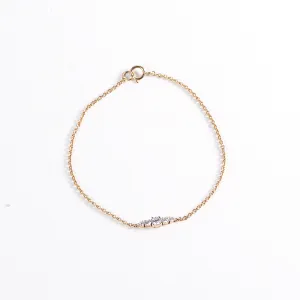 Five 14K Gold Bracelet w. Diamonds