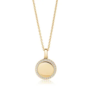 Follina Gold Plated Necklace w. White Zirconias