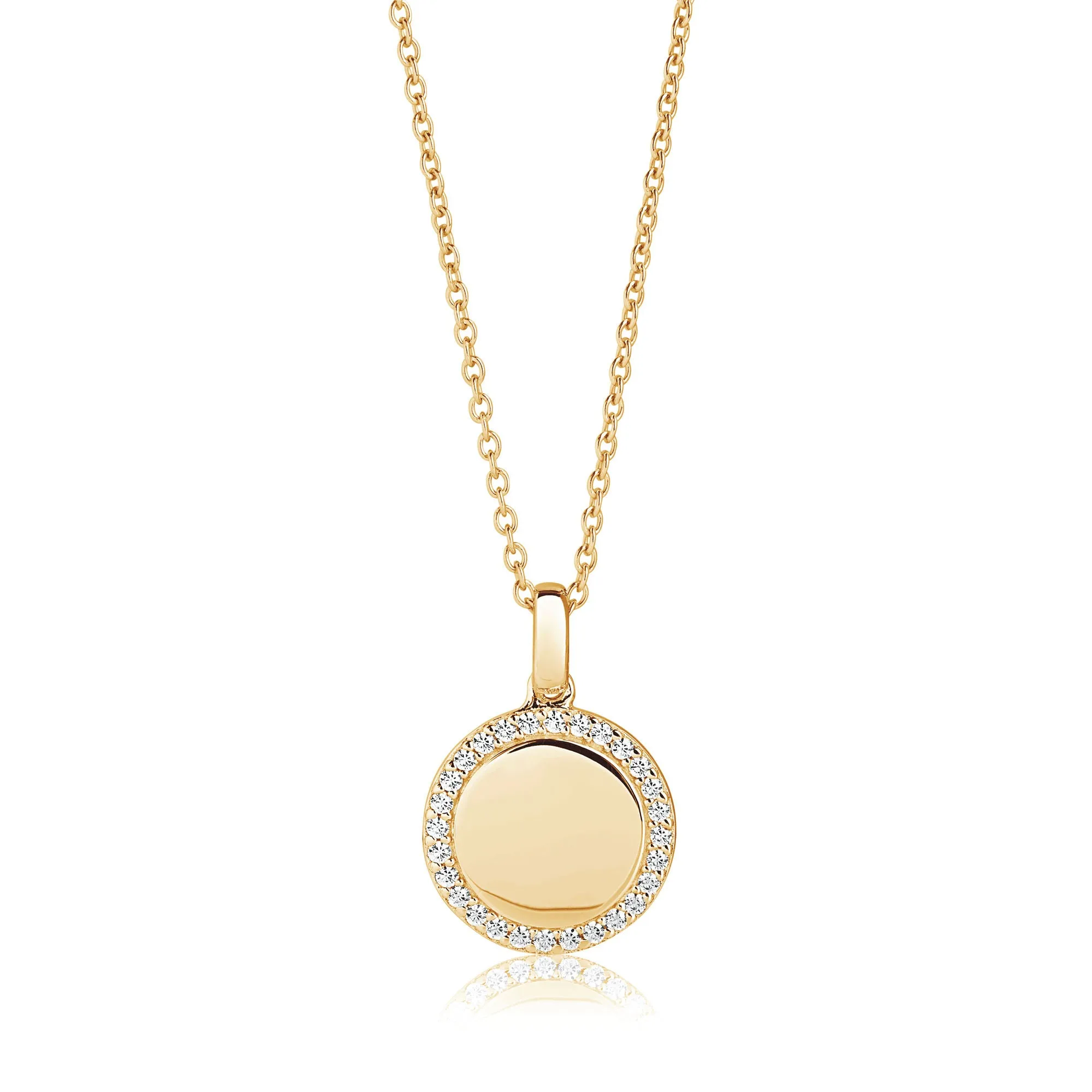 Follina Gold Plated Necklace w. White Zirconias