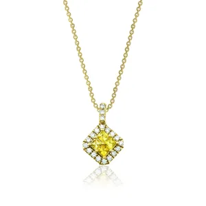 Fortuna Amarillo 18K Gold Necklace w. Diamonds & Sapphires