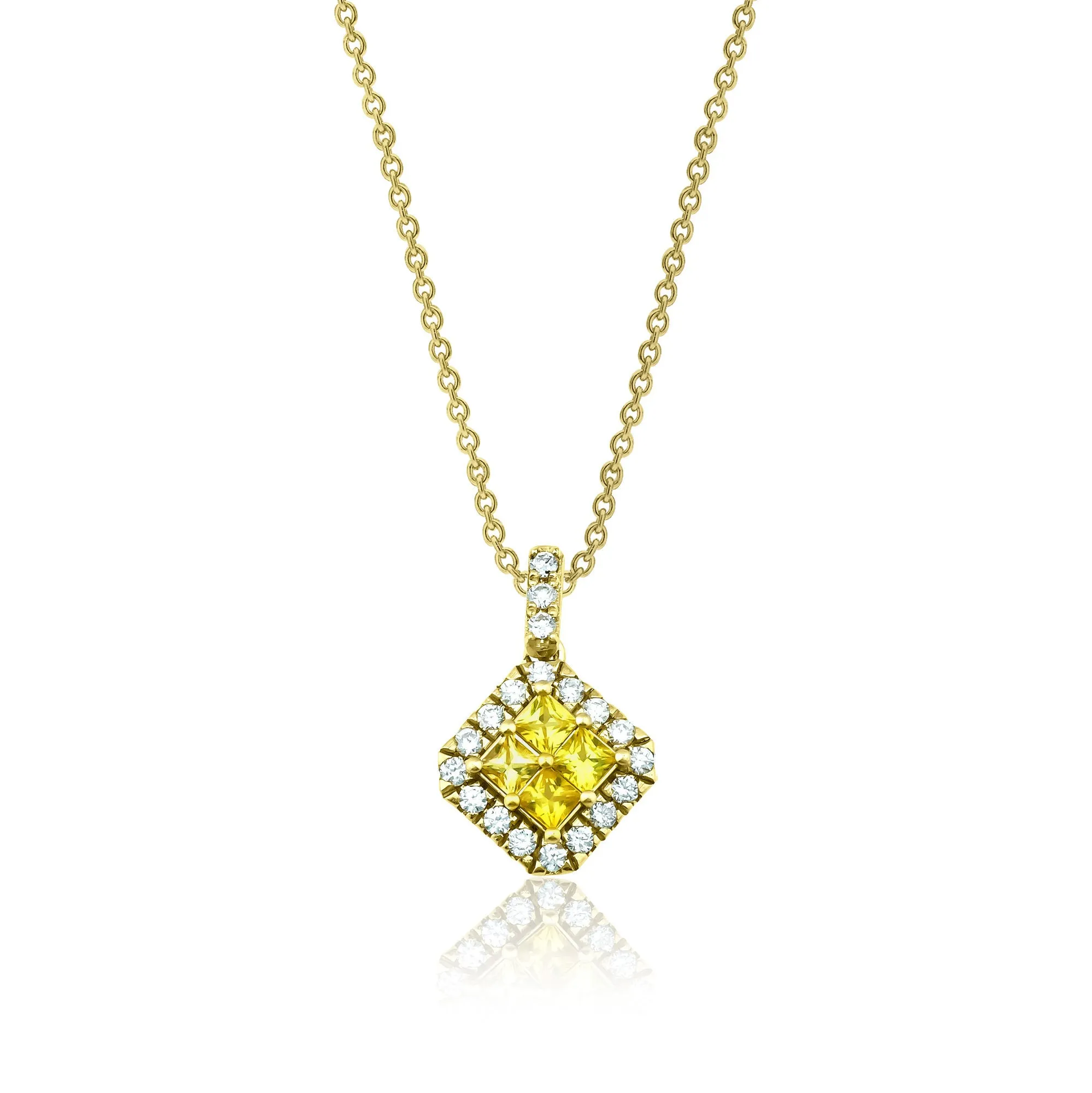 Fortuna Amarillo 18K Gold Necklace w. Diamonds & Sapphires