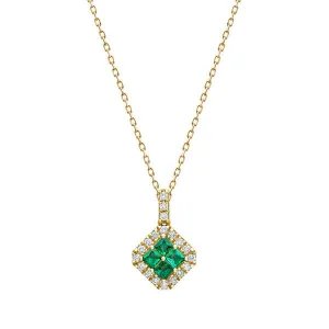 Fortuna Verde 18K Gold Necklace w. Emeralds & Diamonds