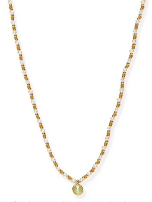 Fresh Water Pearl and Smoky Topaz Necklace