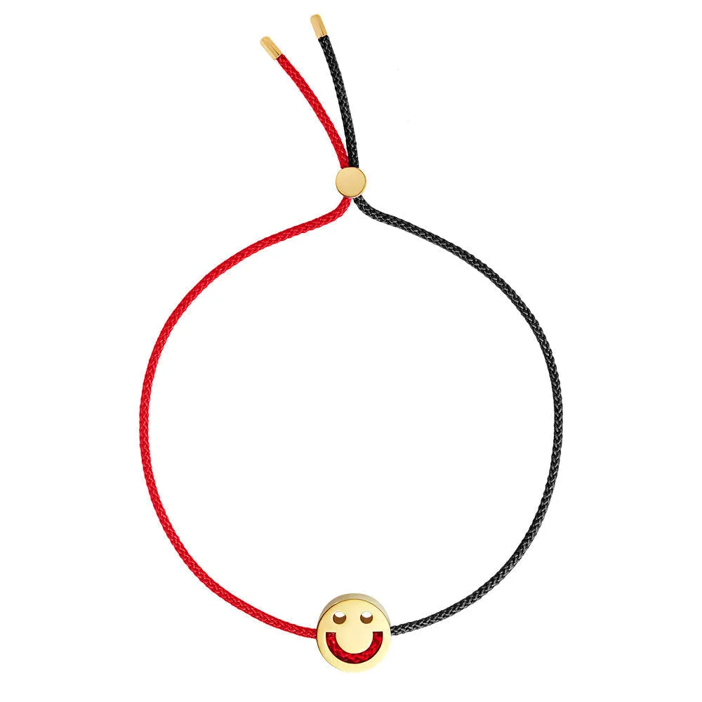 FRIENDS Turn Me Over Red & Black 18K Gold Plated Bracelet