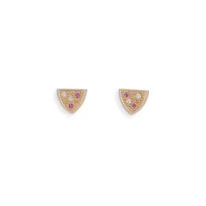 Fuchia Triangle Studs Pieces of Eight