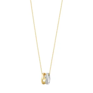 Fusion Open 18K Gold & White Gold Necklace w. Diamonds 0.22 ct