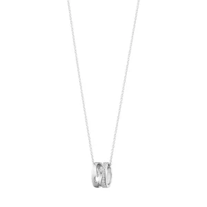 Fusion Open 18K White Gold Necklace w. Diamonds 0.22 ct