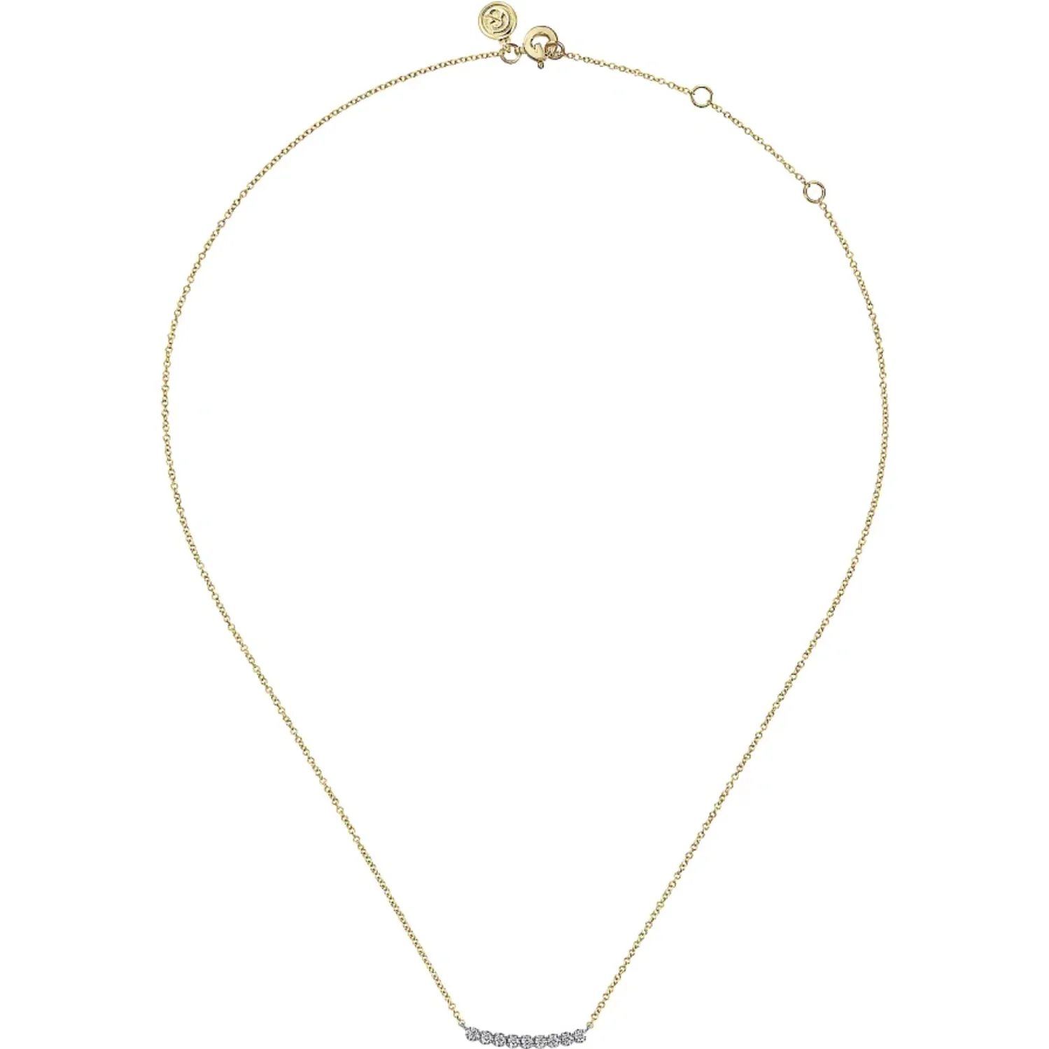 Gabriel 14K White & Yellow Gold White Sapphire Bar Pendant