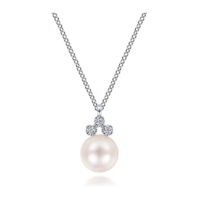 Gabriel 14K White Gold Diamond & Pearl Necklace