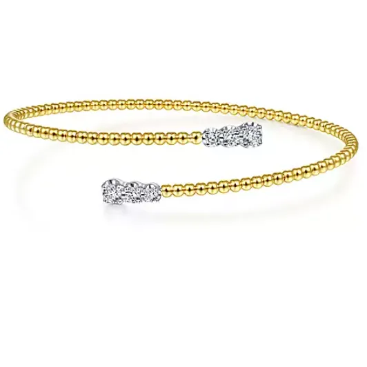 Gabriel 14K Yellow Gold Bujukan Beaded Graduated Diamond Bracelet