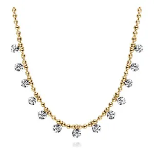 Gabriel 14K Yellow Gold Bujukan Diamond Droplet Necklace
