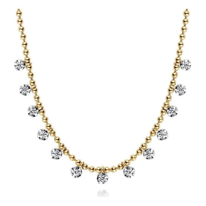 Gabriel 14K Yellow Gold Bujukan Diamond Droplet Necklace