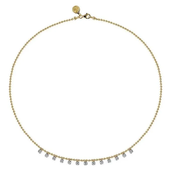 Gabriel 14K Yellow Gold Bujukan Diamond Droplet Necklace