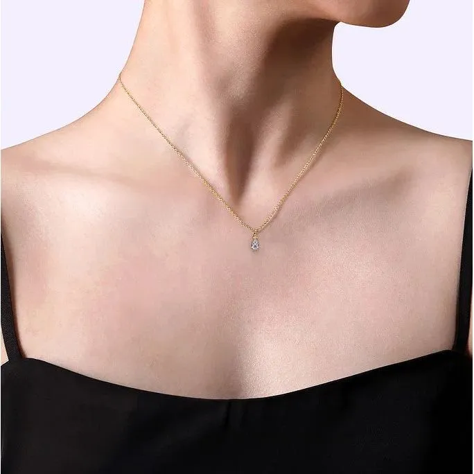 Gabriel 14K Yellow Gold Bujukan Diamond Pear Cluster Pendant Necklace