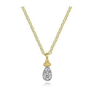 Gabriel 14K Yellow Gold Bujukan Diamond Pear Cluster Pendant Necklace