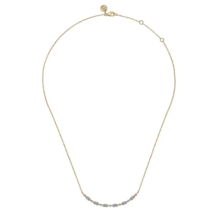 Gabriel 14K Yellow Gold Curved Bujukan Diamond Pendant
