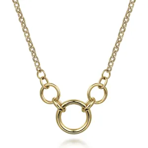 Gabriel 14K Yellow Gold Hollow Tube Link Necklace
