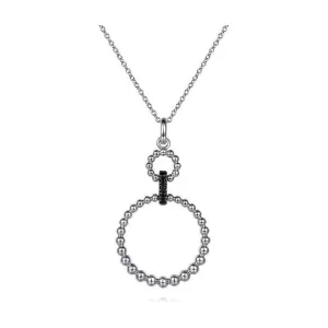 Gabriel Silver Black Spinel Bujukan Link Drop Necklace