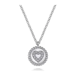 Gabriel Silver Bujukan Diamond Heart Pendant Necklace