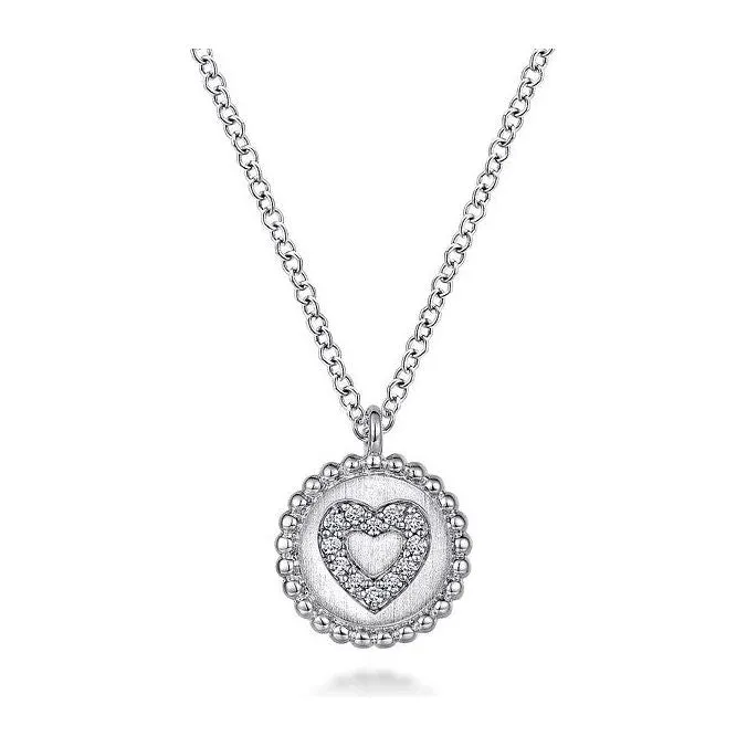 Gabriel Silver Bujukan Diamond Heart Pendant Necklace
