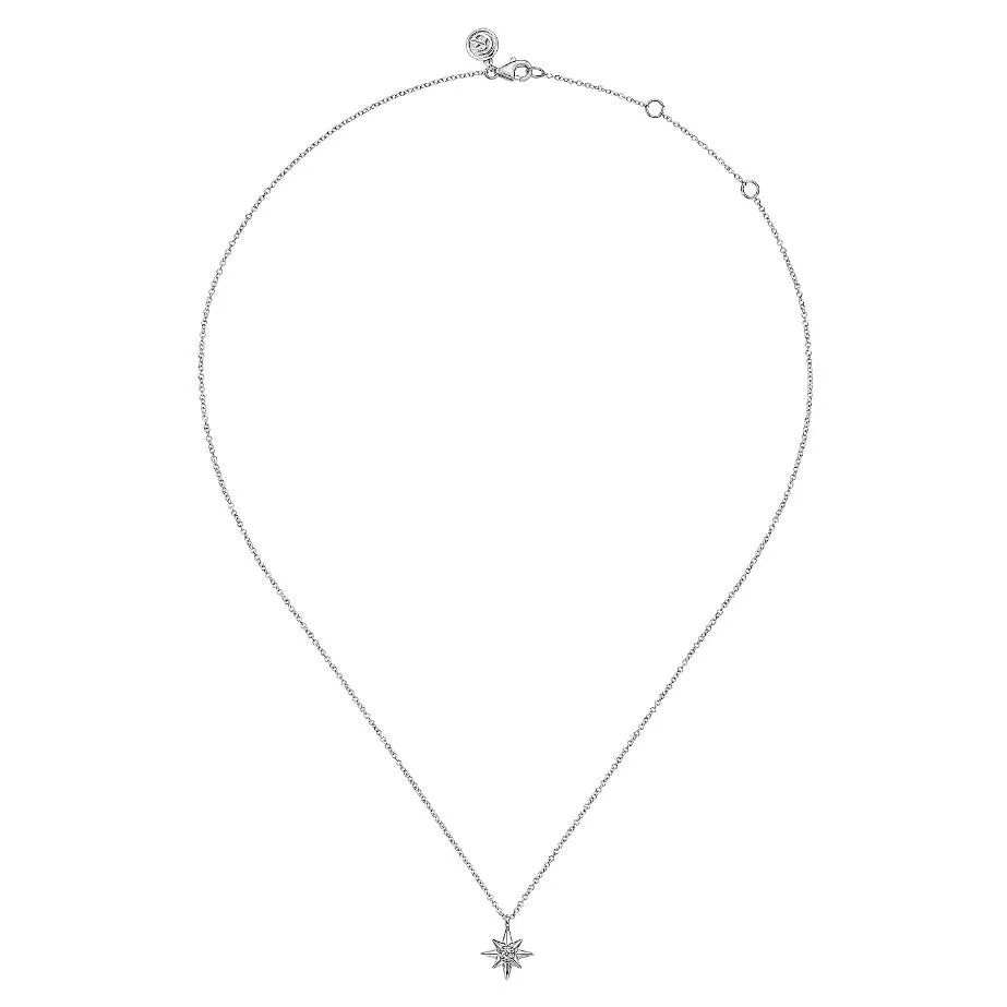 Gabriel Silver Bujukan Diamond Starburst Pendant Necklace