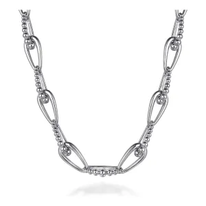 Gabriel Silver Oval Link Chain Necklace with Bujukan Connectors