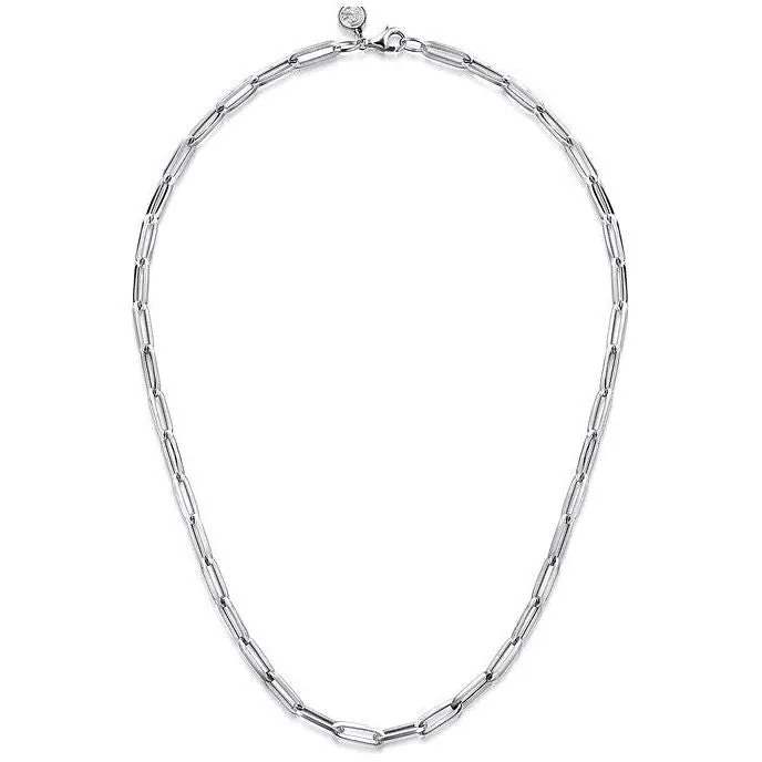 Gabriel Silver Solid Paperclip Chain Necklace