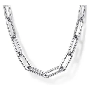 Gabriel Silver Solid Paperclip Chain Necklace