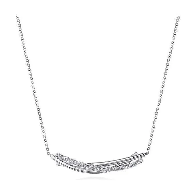 Gabriel Silver White Sapphire Bar Necklace