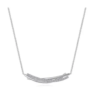 Gabriel Silver White Sapphire Bar Necklace