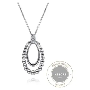 Gabriel Silver White Sapphire Pendant Necklace