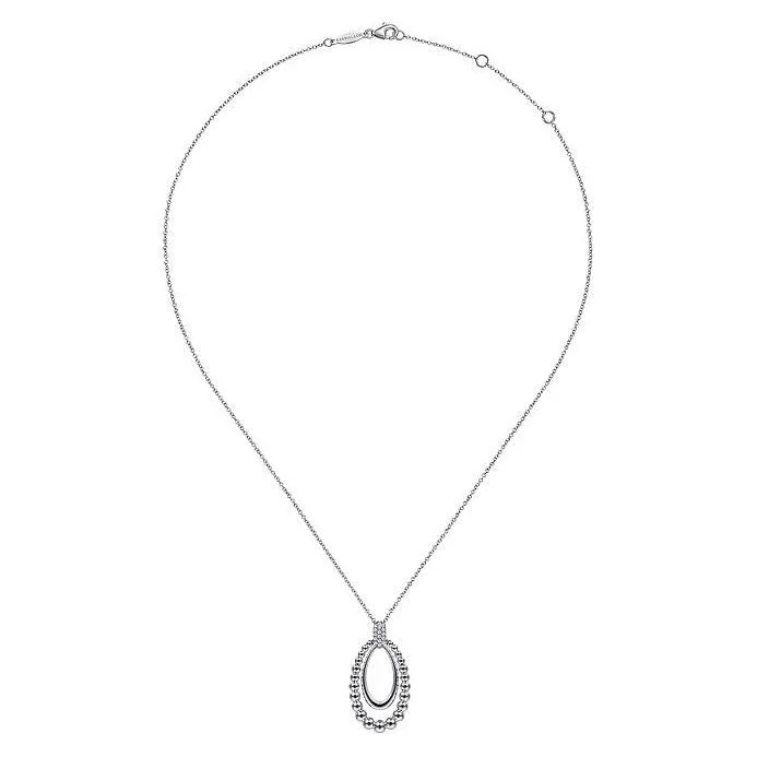 Gabriel Silver White Sapphire Pendant Necklace