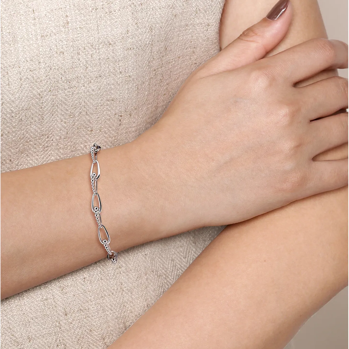 Gabriel Sterling Silver Bujukan Link Chain Bracelet