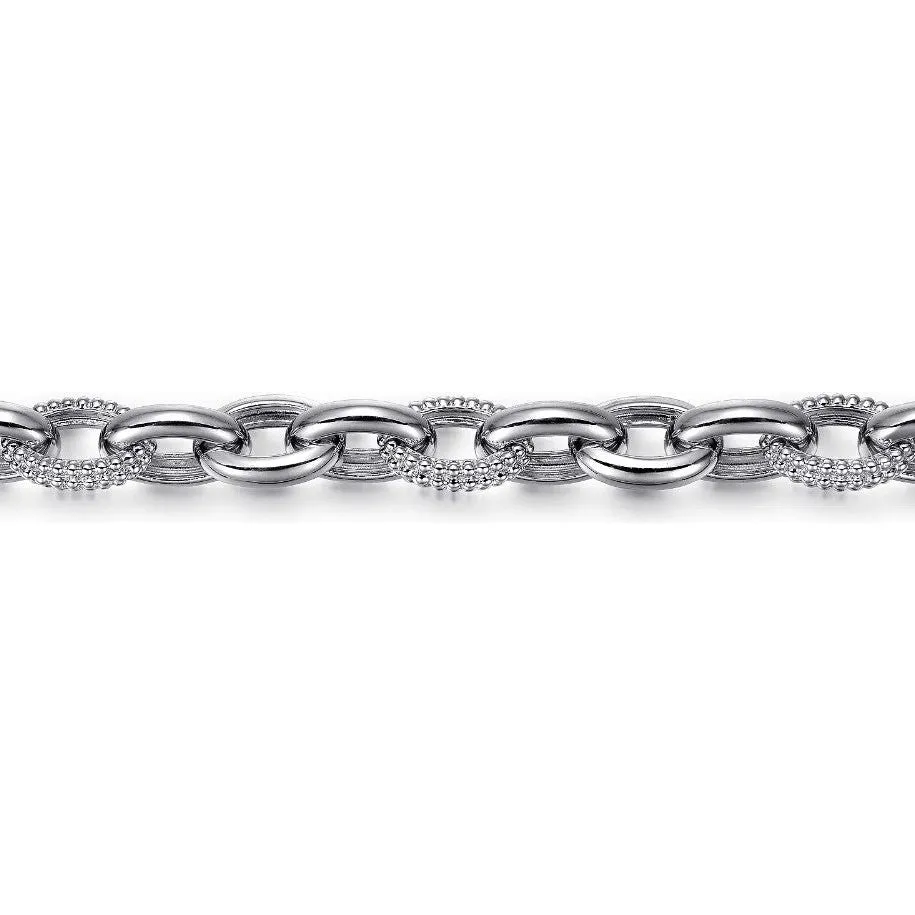 Gabriel Sterling Silver Bujukan Link Chain Tennis Bracelet