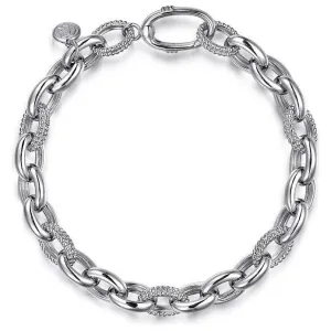 Gabriel Sterling Silver Bujukan Link Chain Tennis Bracelet