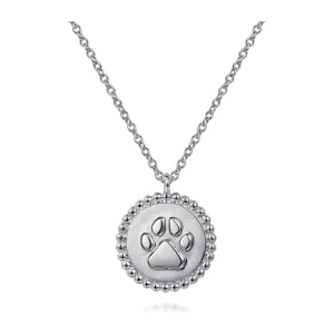 Gabriel Sterling Silver Bujukan Paw Print Pendant Necklace