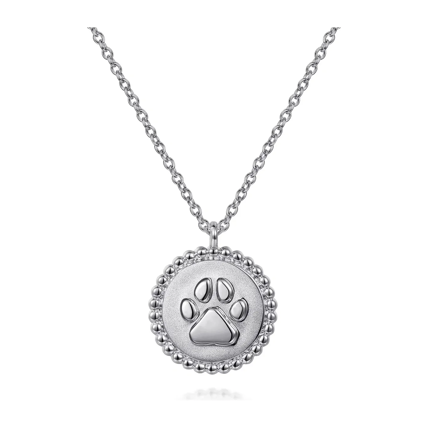Gabriel Sterling Silver Bujukan Paw Print Pendant Necklace