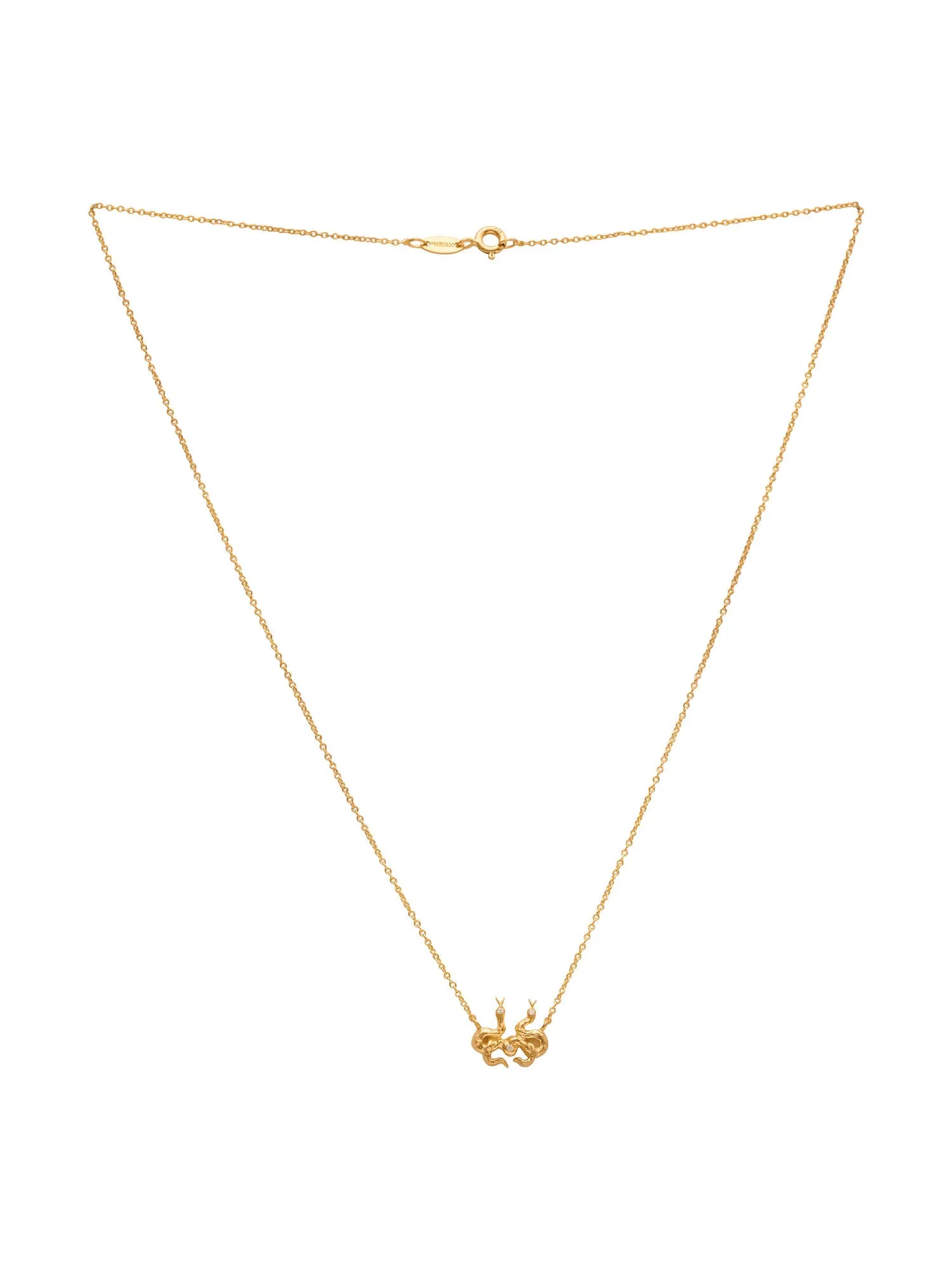 Gemini 18K Gold Necklace w. Diamonds