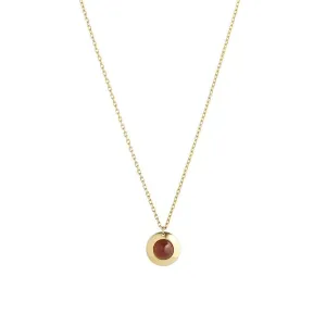 Gems of Cosmo 18K Gold Necklace w. Garnet