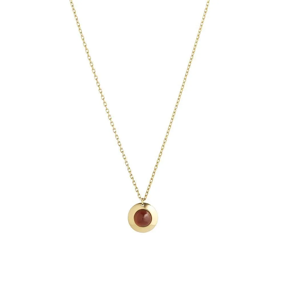 Gems of Cosmo 18K Gold Necklace w. Garnet