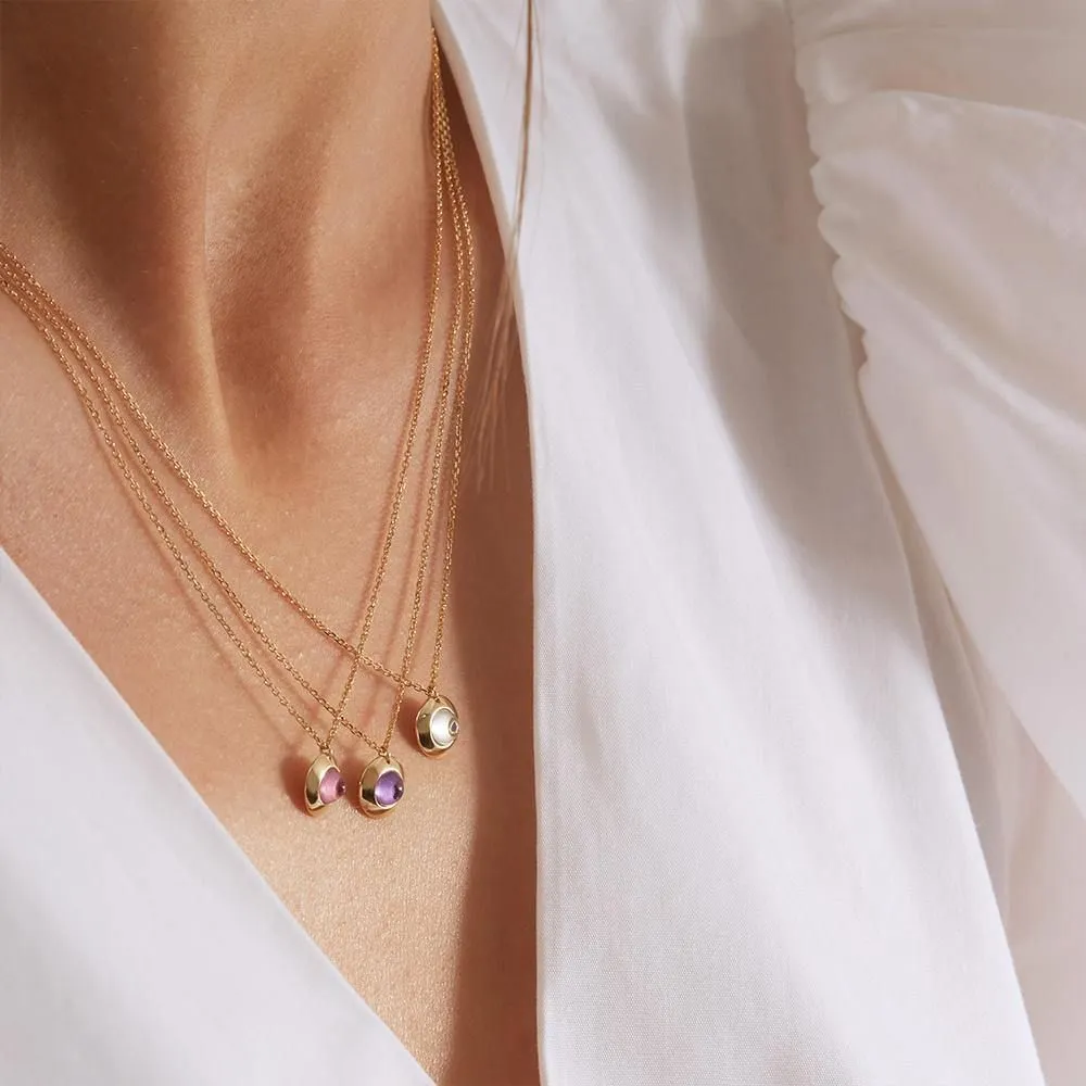 Gems of Cosmo 18K Gold Necklace w. Moonstone