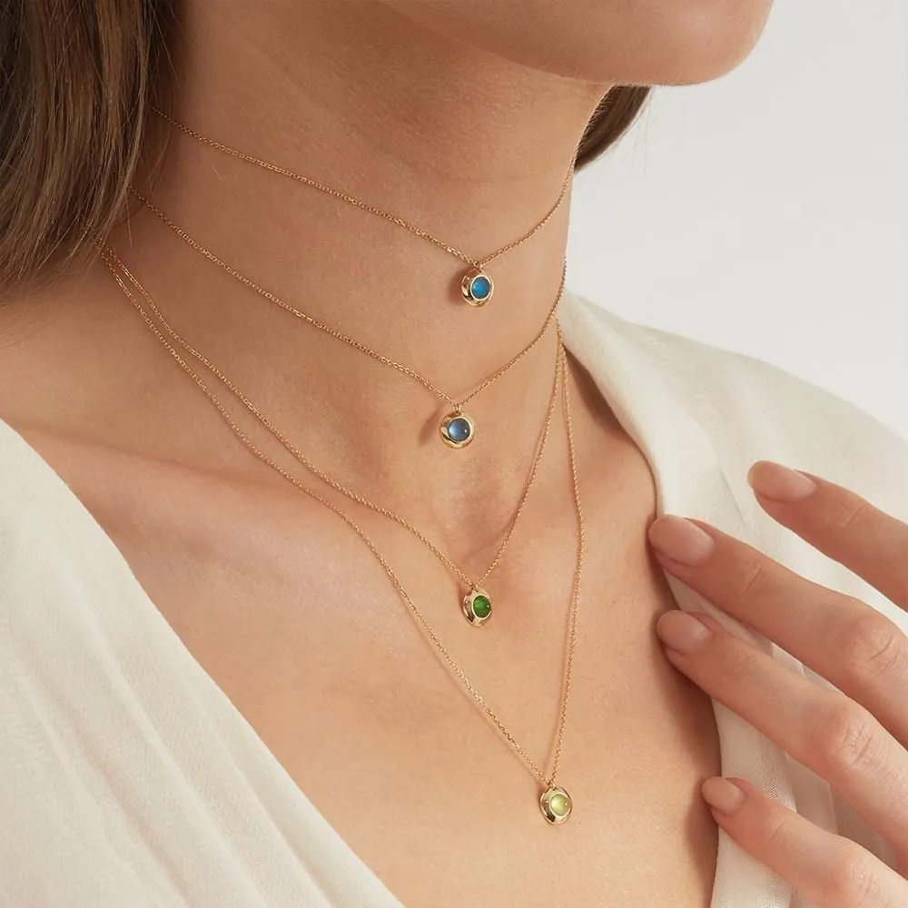Gems of Cosmo 18K Gold Necklace w. Sapphire