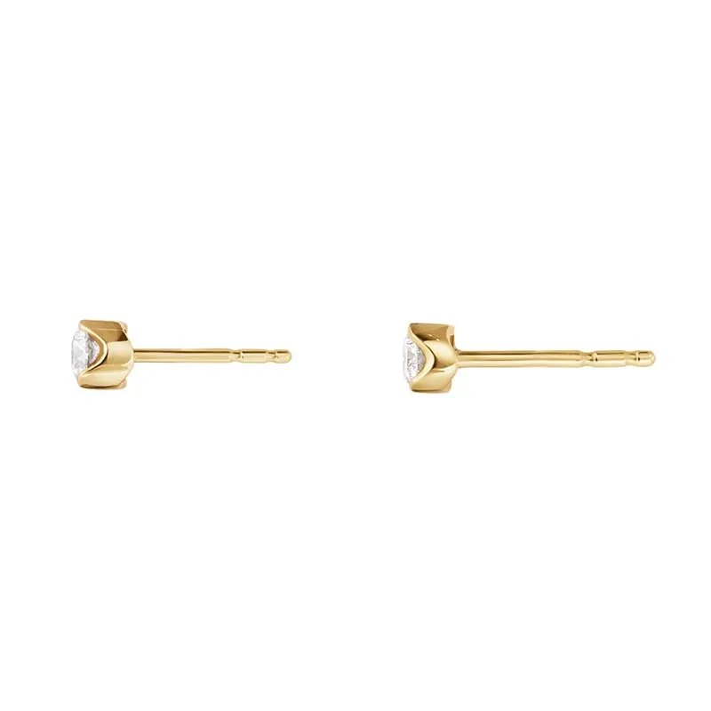 Georg Jensen Signature 18ct Yellow Gold 0.20ct Diamond Stud Earring Pair