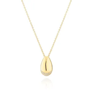 Goccia Gold Plated Necklace w. Zirconia