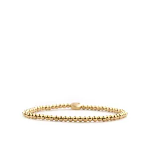 Gold 3 mm Brass Ball Beaded Bracelet