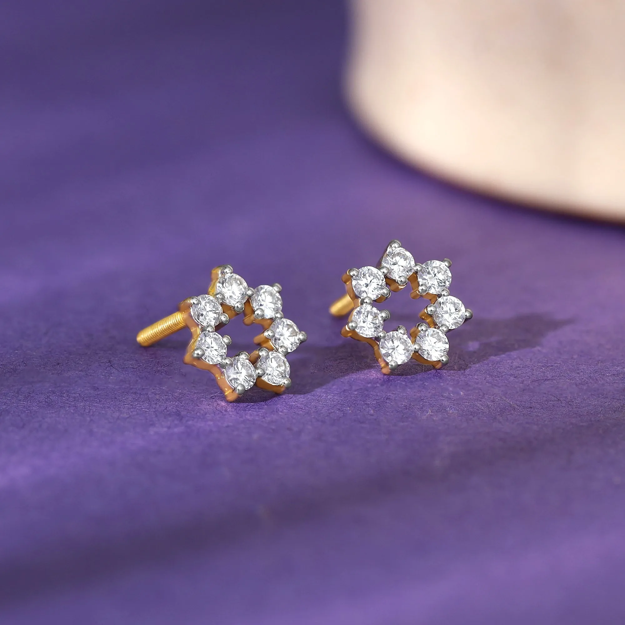 Gold Aureole Diamond Studs Giva