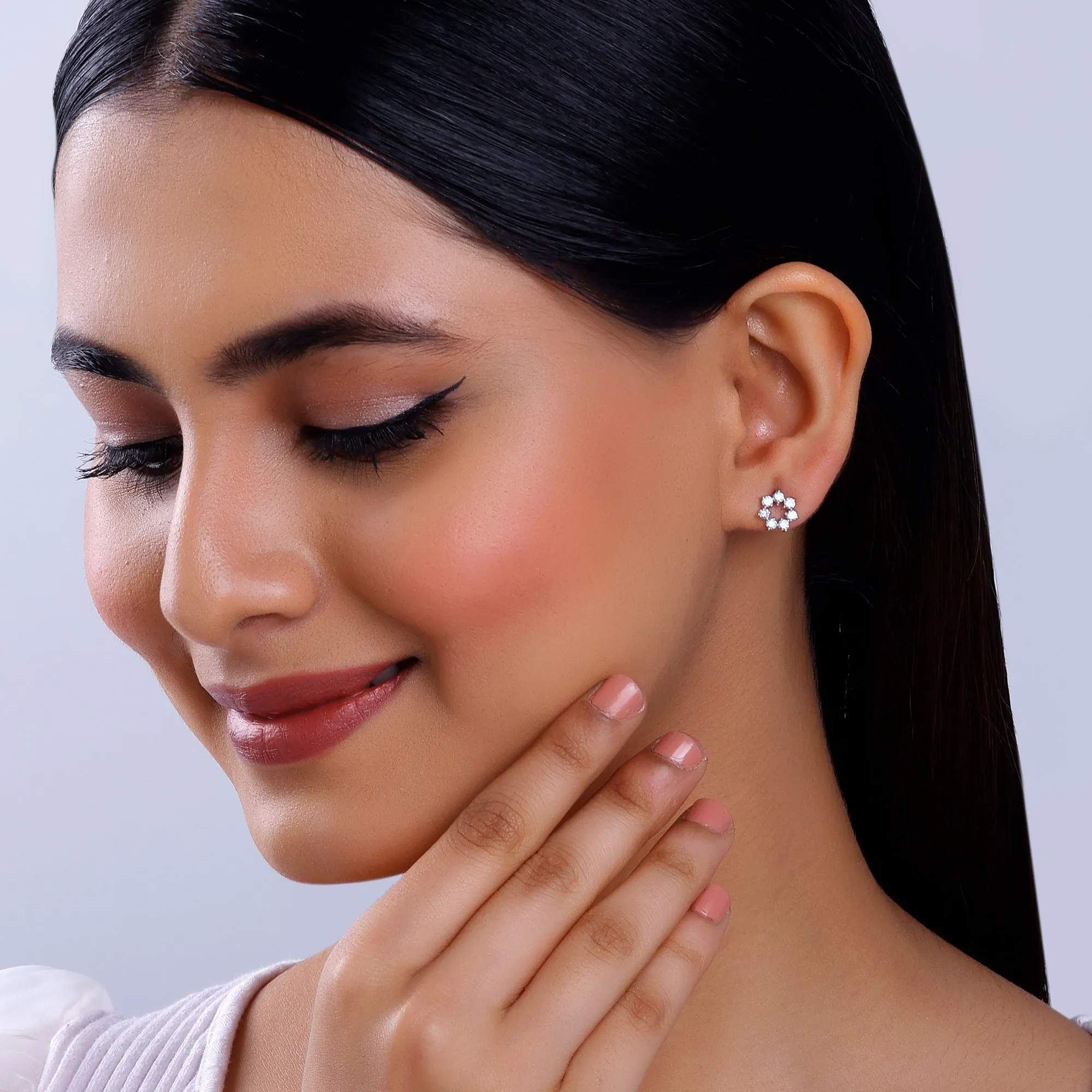Gold Aureole Diamond Studs Giva