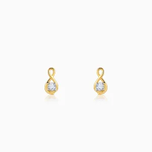 Gold Boundless Solitaire Diamond Studs Giva